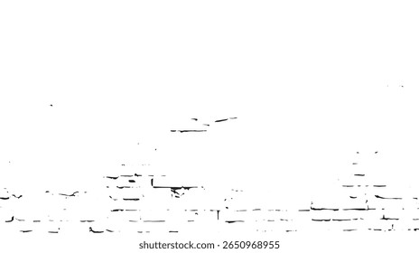 a monochrome image showing a distressed brick wall against a bright white background with abstract shapes