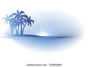 Monochrome images of tropical seascape at sunset