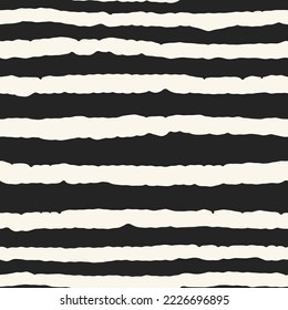 Monochrome Imperfect Textured Striped Pattern