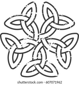 Monochrome Infinity symbol. Pattern for Scandinavian or Celtic ornament. Vector illustration