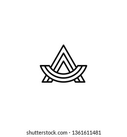 Monochrome Initial Line Letter A Logo Design Template.