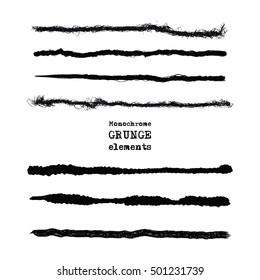 monochrome ink brush vector eps templates art design set