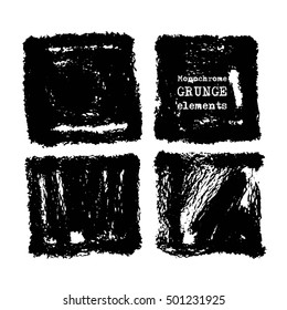monochrome ink brush vector grunge templates art design set