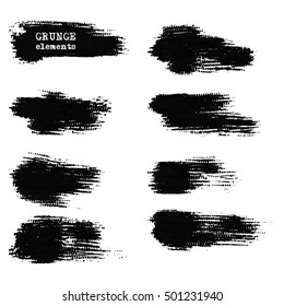 monochrome ink brush vector grunge templates art design set