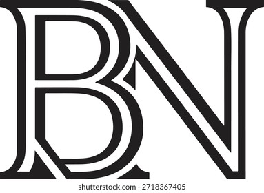 Letra monocromática entrelazada BN Logo
