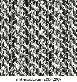 Monochrome Irregular Basket Weave Textured Pattern