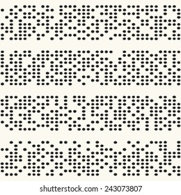Monochrome irregular dot stroke seamless pattern. Vector.