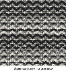 Monochrome Irregular Mesh Textured Degrade Zigzag Pattern