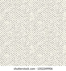 Monochrome Irregular Stroke Herringbone Flecked Textured Background. Seamless Pattern.