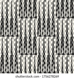 Monochrome Irregular Textured Checked Pattern