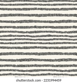 Monochrome Irregularly Dashed Textured Striped Pattern