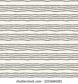 Monochrome Irregularly Dashed Textured Striped Pattern