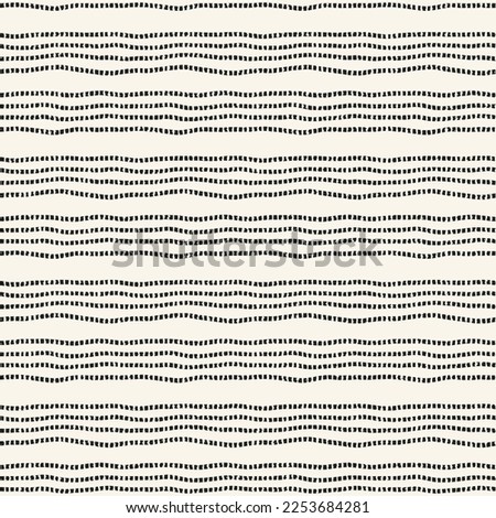 Monochrome Irregularly Dashed Textured Striped Pattern