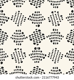 Monochrome Irregularly Dotted Checked Pattern