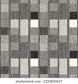 Monochrome Irregularly Knitted Textured Patchwork Pattern