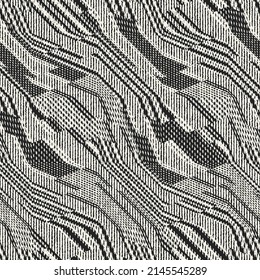 Monochrome Irregularly Knitted Textured Wavy Pattern