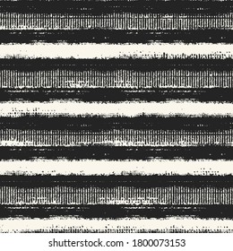 Monochrome Irregularly Textured Distressed Striped Pattern