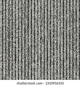 Monochrome Irregularly Textured Herringbone Stripes. Seamless Pattern.