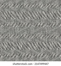 Monochrome Irregularly Woven Effect Textured Striped Pattern