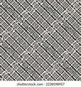 Monochrome Irregularly Woven Textured Checked Pattern