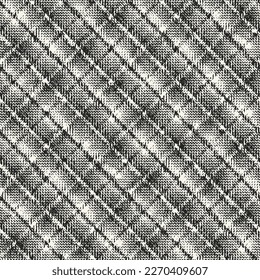 Monochrome Irregularly Woven Textured Checked Pattern