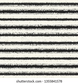 Monochrome Irregularly-Sized Melange Textured Striped Background. Seamless Pattern.