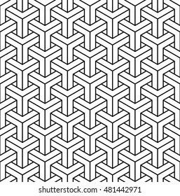 Monochrome Isometric Pattern Optical Illusion Vector Stock Vector ...