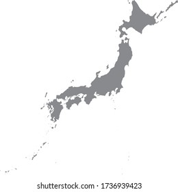 A monochrome Japan map silhouette