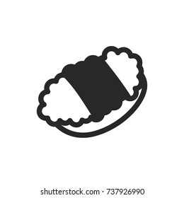 Monochrome japanese sushi icon on white background