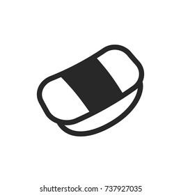 Monochrome japanese sushi icon on white background