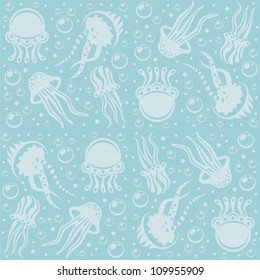 Monochrome jellyfish pattern