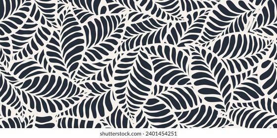 Monochrome Jungle geometric seamless pattern. Exotic plant. Tropical pattern, palm leaves seamless, leaf pattern, leave pattern.