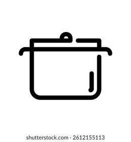 Monochrome Kitchenware Icon Featuring a Closed Saucepan Vessel
