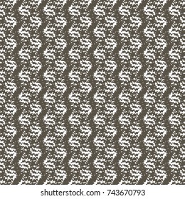 Monochrome knit pattern with wavy vertical stripes. Abstract vector.