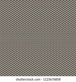Monochrome knitted grid pattern. Retro textile fabric. Upholstery. Vector illustration.