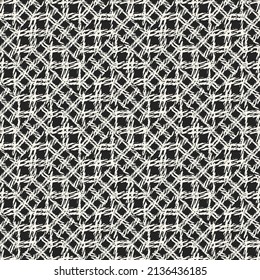 Monochrome Knitted Textured Irregular Grid Pattern