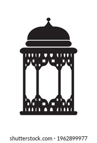 monochrome lamp icon of eid mubarak