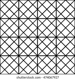 Monochrome lattice diamond checked seamless pattern background vector.