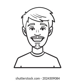 Monochrome Laughing Men Avatar Goatee Comic Stock Vector (Royalty Free ...