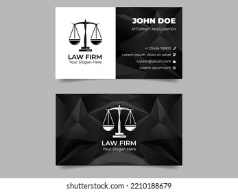 Monochrome Law Firm Business Card Template 