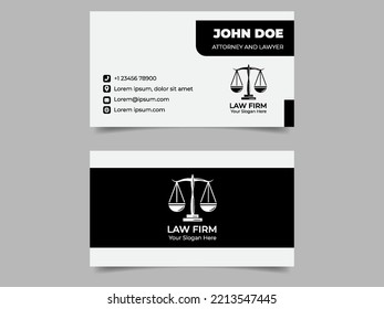 Monochrome Law Firm Business Card Template