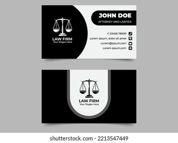 Monochrome Law Firm Business Card Template