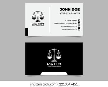 Monochrome Law Firm Business Card Template