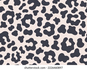 Diseño de superficie monocroma de leopardo con manchas grises en la ilustración de vector beige. Textura de piel animal dibujada a mano por colores apagados. Impresión natural neutra para la puerta del hogar y el vector textil