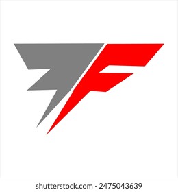 monochrome letter f combination vector logo