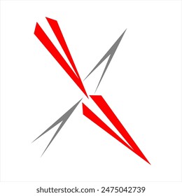 monochrome letter x combination vector logo 