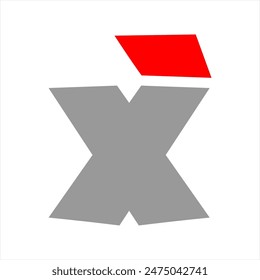 monochrome letter x combination vector logo 