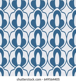 Monochrome light seamless pattern with repeating abstract figures in vintage minimalistic style vector illustration