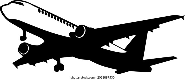 monochrome line art panno simple logo plane flight 