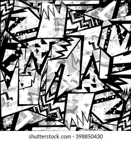 monochrome line circles and polygons abstract geometric background